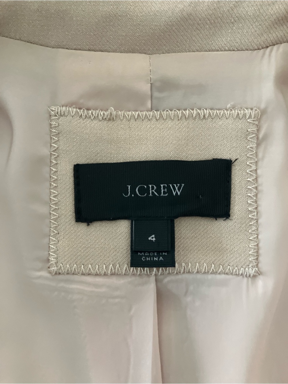 J. Crew Women’s Wool Blazer Beige Tan One Button Suit Jacket Size 4 - Picture 8 of 13